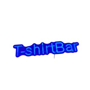 T shirt bar neon sign blue lights